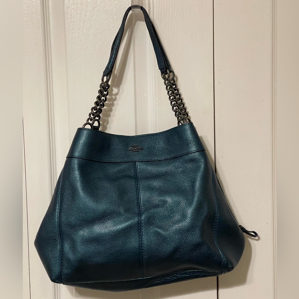 Coach metallic leather purse